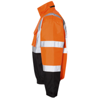 Kishigo Unisex Economy Bomber Jacket, Orange, Left Sleeve view