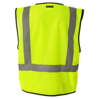 Kishigo Unisex Economy Single Pocket Hook-and-Loop Mesh Vest, Lime, Back view