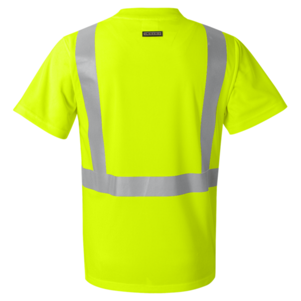 Kishigo Unisex High-Performance Microfiber T-Shirt, Lime, Back view