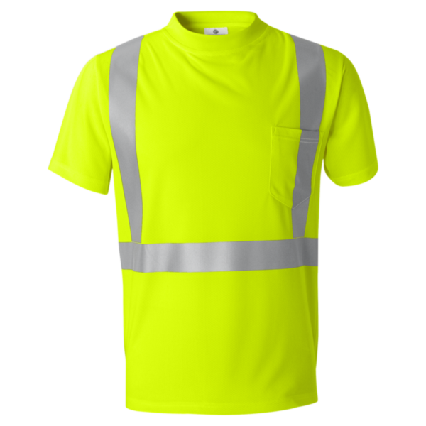 Kishigo Unisex High-Performance Microfiber T-Shirt, Lime, Front view