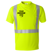 Kishigo Unisex High-Performance Microfiber T-Shirt, Lime, Front view, Mockup