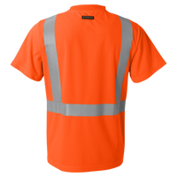 Kishigo Unisex High-Performance Microfiber T-Shirt, Orange, Back view