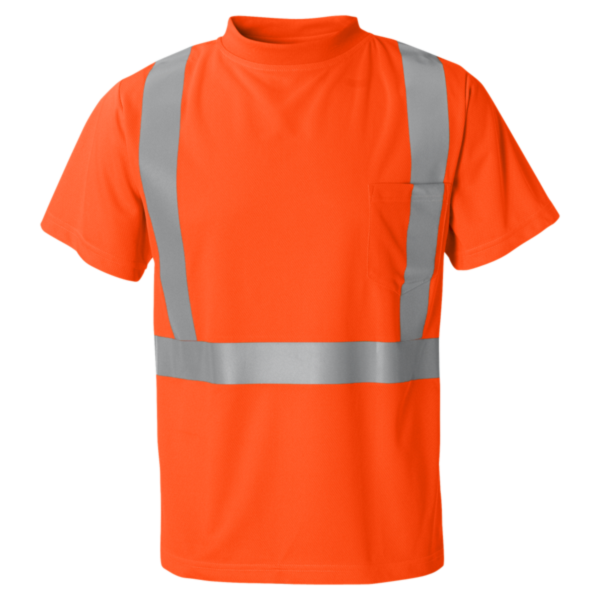 Kishigo Unisex High-Performance Microfiber T-Shirt, Orange, Front view