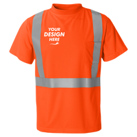 Kishigo Unisex High-Performance Microfiber T-Shirt, Orange, Front view, Mockup