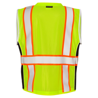 Kishigo Unisex Premium Black Series® Heavy-Duty Vest, Lime, Back view