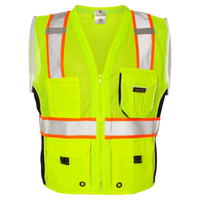 Kishigo Unisex Premium Black Series® Heavy-Duty Vest, Lime, Front view