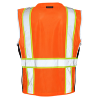 Kishigo Unisex Premium Black Series® Heavy-Duty Vest, Orange, Back view