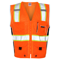 Kishigo Unisex Premium Black Series® Heavy-Duty Vest, Orange, Front view