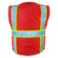 Kishigo Unisex Premium Brilliant Series® Heavy-Duty Class 2 Vest, Fluorescent Red (1710), Back view