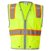 Kishigo Unisex Premium Brilliant Series® Heavy-Duty Class 2 Vest, Lime, Front view