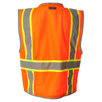 Kishigo Unisex Premium Brilliant Series® Heavy-Duty Class 2 Vest, Orange, Back view