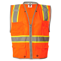 Kishigo Unisex Premium Brilliant Series® Heavy-Duty Class 2 Vest, Orange, Front view