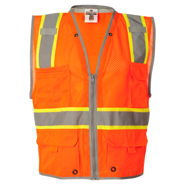 Kishigo Unisex Premium Brilliant Series® Heavy-Duty Class 2 Vest, Orange, Front view