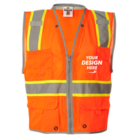 Kishigo Unisex Premium Brilliant Series® Heavy-Duty Class 2 Vest, Orange, Front view, Mockup