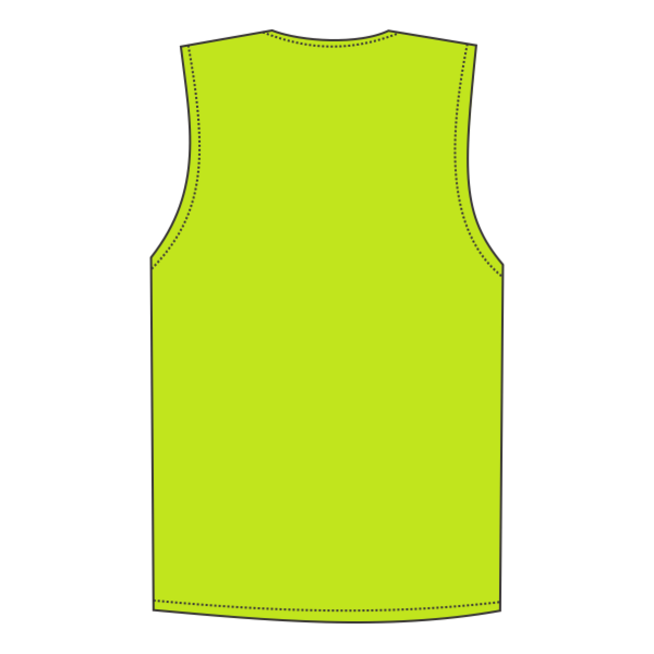Kishigo Unisex Single Pocket Zipper Mesh Class 2 Vest, Lime, Back view