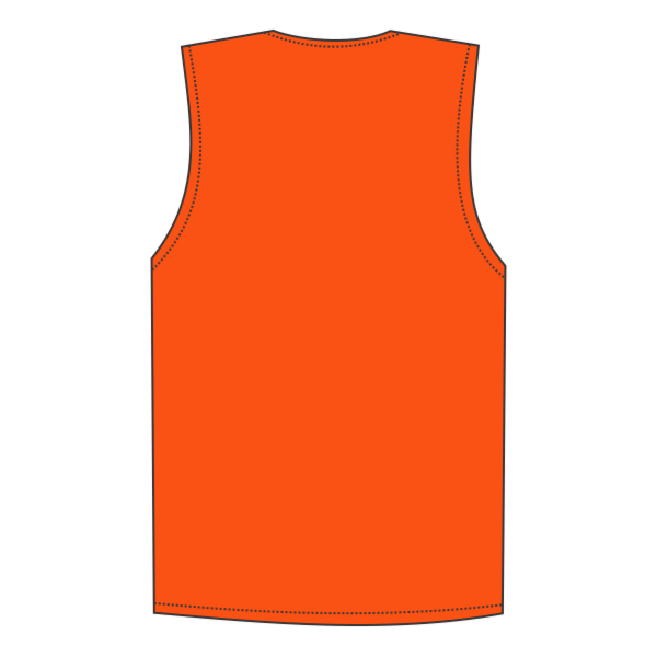 Kishigo Unisex Single Pocket Zipper Mesh Class 2 Vest, Orange, Back view