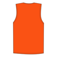 Kishigo Unisex Single Pocket Zipper Mesh Class 2 Vest, Orange, Back view