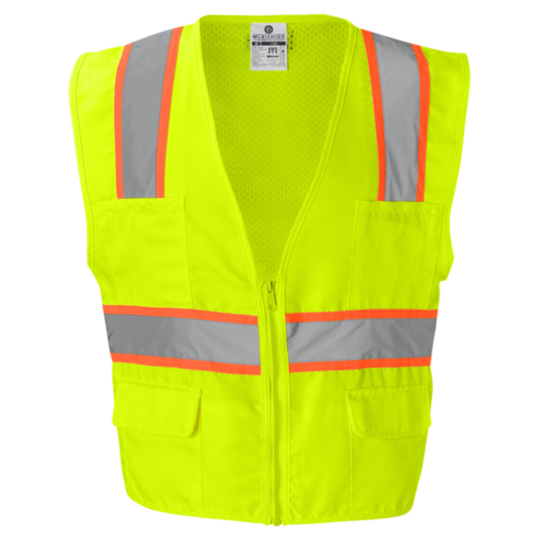 Kishigo Unisex Ultra-Cool™ Solid Front Vest with Mesh Back, Lime, Front view