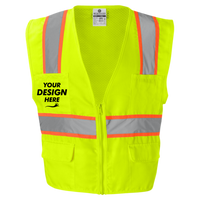 Kishigo Unisex Ultra-Cool™ Solid Front Vest with Mesh Back, Lime, Front view, Mockup