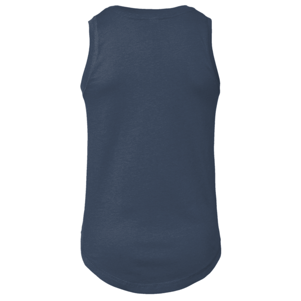 LAT Girls' Relaxed Fine Jersey Tank, Denim, Back view
