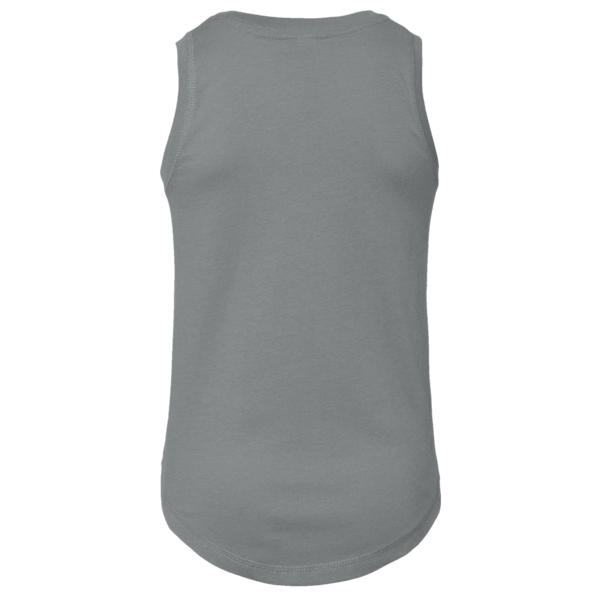LAT Girls' Relaxed Fine Jersey Tank, Granite Heather, Back view