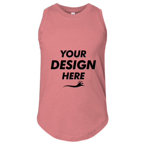 LAT Girls' Relaxed Fine Jersey Tank, Mauvelous, Front view, Mockup