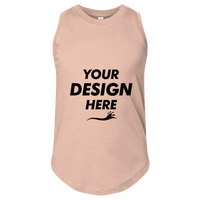 LAT Girls' Relaxed Fine Jersey Tank, Peachy, Front view, Mockup