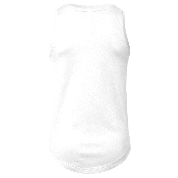 LAT Girls' Relaxed Fine Jersey Tank, White, Back view
