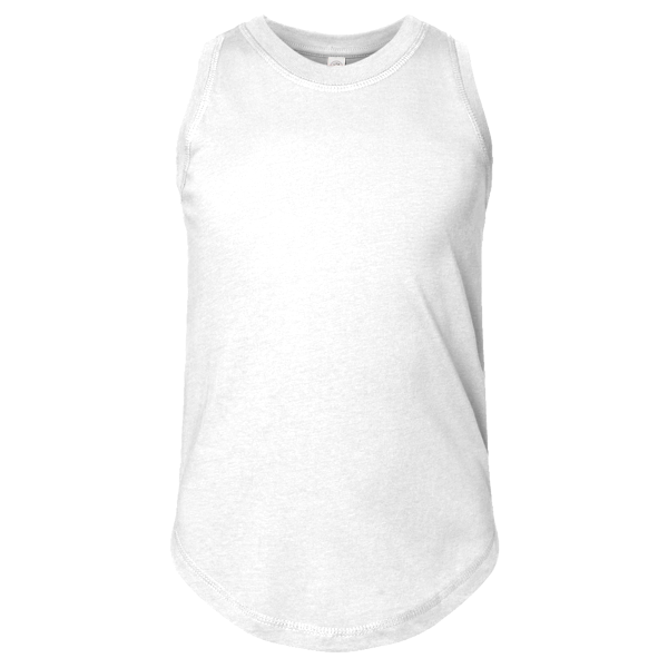 LAT Girls' Relaxed Fine Jersey Tank, White, Front view