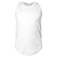 LAT Girls' Relaxed Fine Jersey Tank, White, Front view