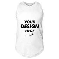LAT Girls' Relaxed Fine Jersey Tank, White, Front view, Mockup