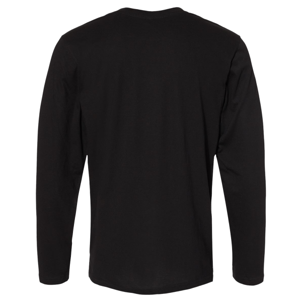 LAT Men's Fine Jersey Long Sleeve Tee, Black / Black, Back view