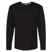 LAT Men's Fine Jersey Long Sleeve Tee, Black / Black, Front view