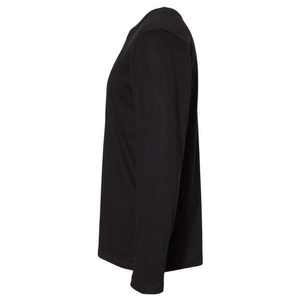 LAT Men's Fine Jersey Long Sleeve Tee, Black / Black, Left Sleeve view