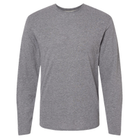 LAT Men's Fine Jersey Long Sleeve Tee, Granite Heather / Granite Heather, Front view