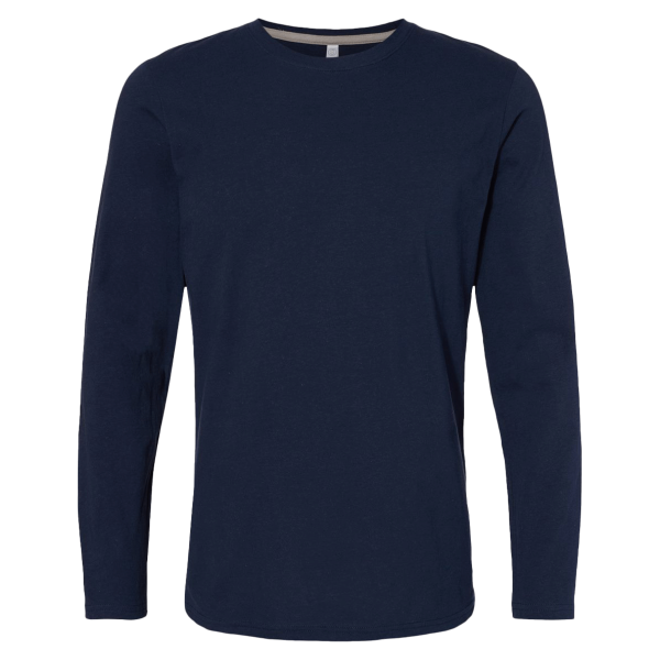 LAT Men's Fine Jersey Long Sleeve Tee, Navy / Navy, Front view