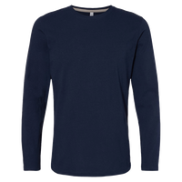LAT Men's Fine Jersey Long Sleeve Tee, Navy / Navy, Front view