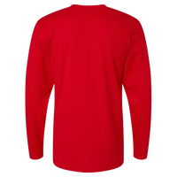 LAT Men's Fine Jersey Long Sleeve Tee, Red / Red, Back view