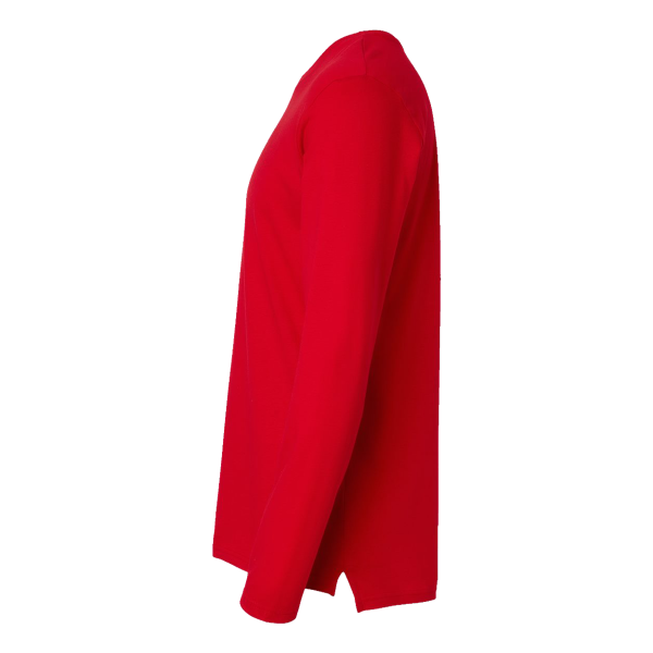 LAT Men's Fine Jersey Long Sleeve Tee, Red / Red, Left Sleeve view