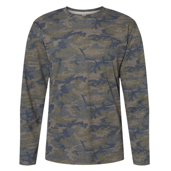 LAT Men's Fine Jersey Long Sleeve Tee, Vintage Camo / Vintage Camo, Front view