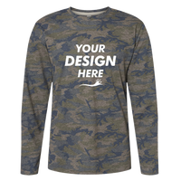 LAT Men's Fine Jersey Long Sleeve Tee, Vintage Camo / Vintage Camo, Front view, Mockup