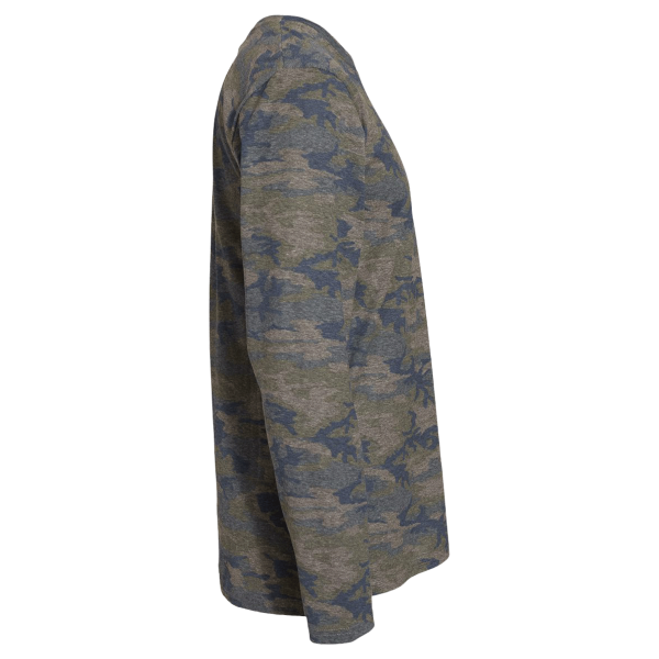LAT Men's Fine Jersey Long Sleeve Tee, Vintage Camo / Vintage Camo, Right Sleeve view