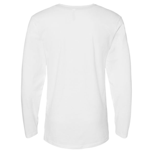 LAT Men's Fine Jersey Long Sleeve Tee, White / White, Back view
