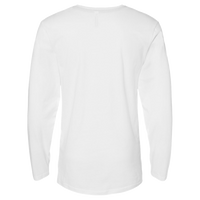 LAT Men's Fine Jersey Long Sleeve Tee, White / White, Back view