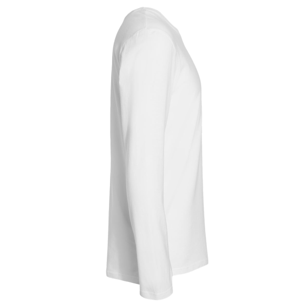 LAT Men's Fine Jersey Long Sleeve Tee, White / White, Right Sleeve view
