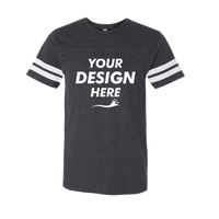 LAT Men's Football Fine Jersey Tee, Black Solid / White, Front view, Mockup