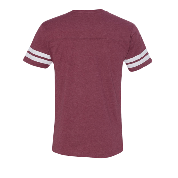 LAT Men's Football Fine Jersey Tee, Vintage Burgundy / White, Back view