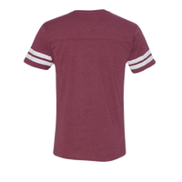 LAT Men's Football Fine Jersey Tee, Vintage Burgundy / White, Back view