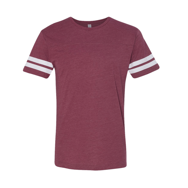 LAT Men's Football Fine Jersey Tee, Vintage Burgundy / White, Front view