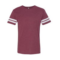 LAT Men's Football Fine Jersey Tee, Vintage Burgundy / White, Front view
